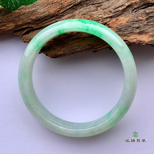 派瑞翡翠 翡翠手镯 糯种 飘花 商品图2
