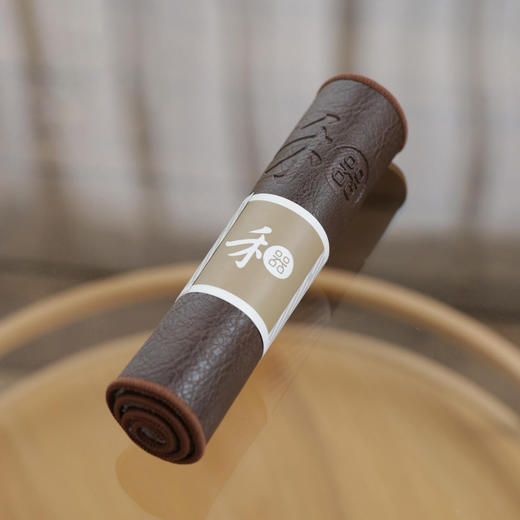 禾器新品皮茶巾高档复古双面禅意吸水简约茶布布垫精美中国风便携 商品图5