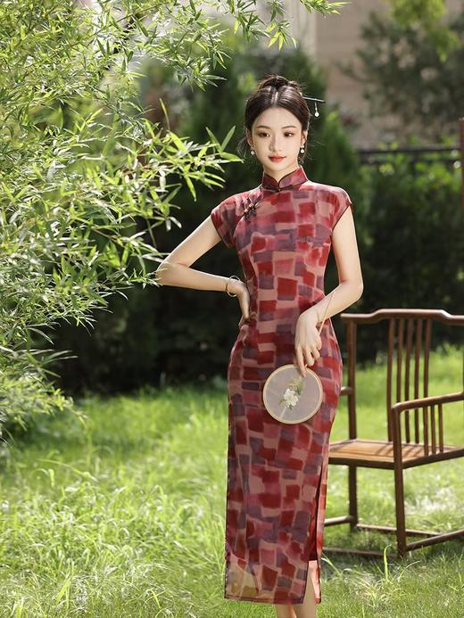 MYF 茹梦水墨复古中国风中式半开襟盘扣改良旗袍裙 商品图6