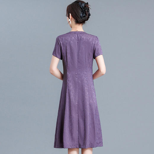 QYM 15A37-L印花修身时尚连衣裙简约气质优雅A字裙 商品图2