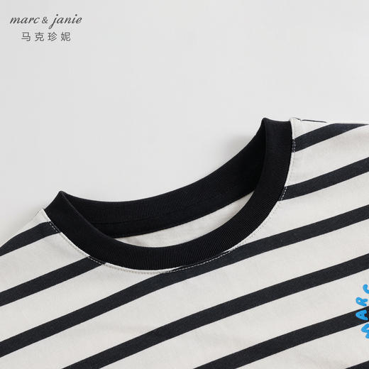 马克珍妮秋装新款 女童全棉条纹长袖T恤 儿童上衣231337 商品图2