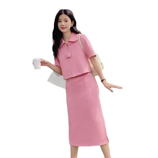 2023夏季新款女装时尚休闲短款T恤+半身裙两件套温柔风休闲套装女 商品图4