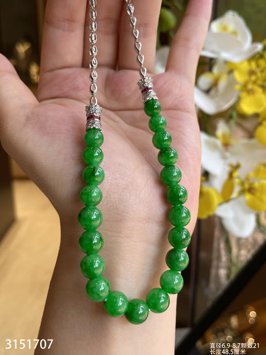 冰糯艳绿珠子套链【3151707】具体价格微信咨询 商品图1