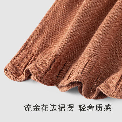 【商场同款】英氏女宝宝烁金毛织裙休闲荷叶边春秋连衣裙 商品图2