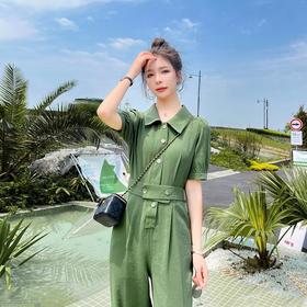 连衣裤连体衣女装2023夏季新款连体裤工装裤松紧腰显瘦设计感小众