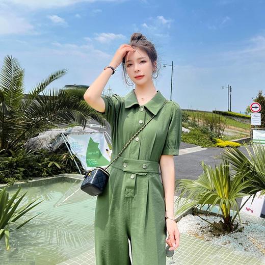 连衣裤连体衣女装2023夏季新款连体裤工装裤松紧腰显瘦设计感小众 商品图0