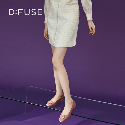 迪芙斯D:FUSE女鞋2023秋季新款单鞋女方头烫钻漆牛皮气质通勤女鞋DF33111068 商品图10