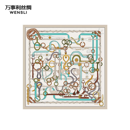 万事利“穗穗平安”63厘米双面印花真丝中方巾 商品图2