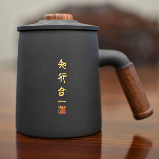 羽诗制造出品 知行合一阳明心学紫砂将军杯 商品图1