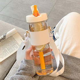 「四款配色！茶水分离」泡茶杯塑料杯女颜值网红水杯透明办公室冷萃杯子带吸管餐饮用具