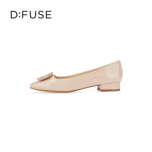 迪芙斯D:FUSE女鞋2023秋季新款单鞋女方头烫钻漆牛皮气质通勤女鞋DF33111068 商品图4