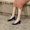 迪芙斯D:FUSE女鞋秋款单鞋女漆面牛皮方头复古钻扣粗跟单鞋DF33111019 商品缩略图8