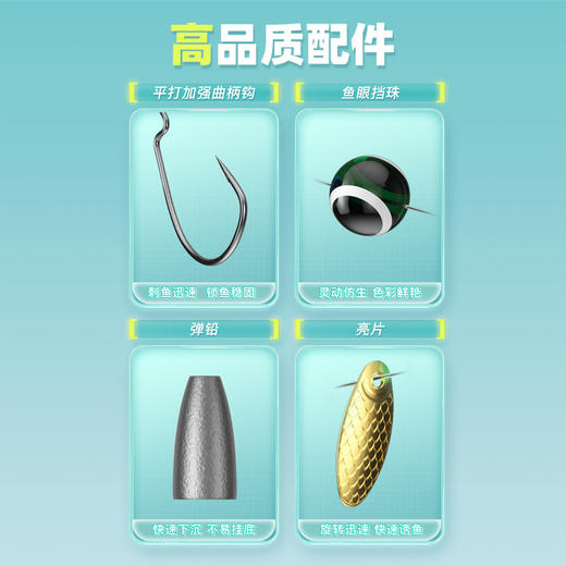 佳钓尼德州钓组成品绑好倒钓套装路亚子弹铅坠曲柄钩软饵钩线组 商品图1