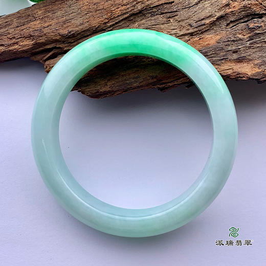 派瑞翡翠 翡翠手镯 糯种 飘花 商品图2