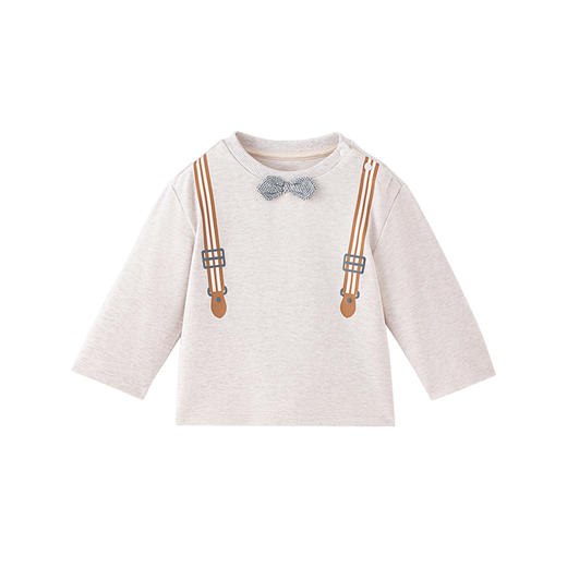 【商场同款】英氏宝宝暖绒开肩印花卫衣男宝宝休闲套头衫 商品图4