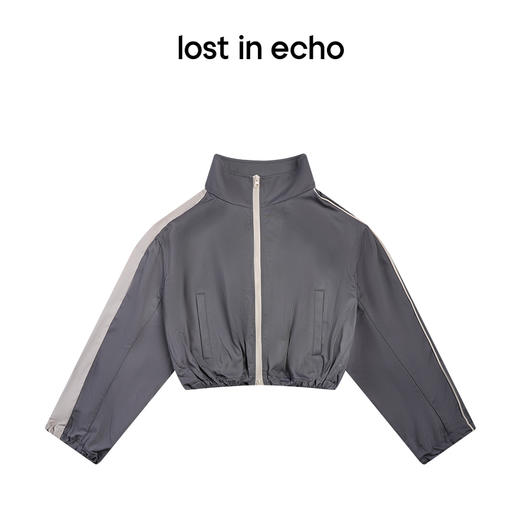 lost in echo设计师款不对称拼色拉链设计宽松短款外套运动长裙 商品图4