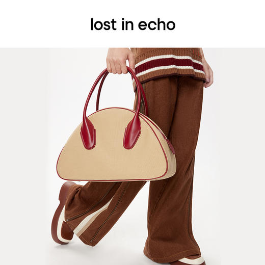 lost in echo设计师品牌大号撞色保龄球斜跨包手提包 商品图3
