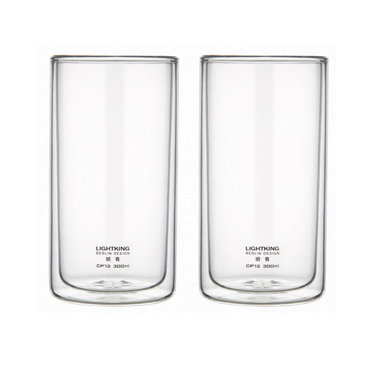 明尊双层隔热玻璃杯套装高颜值牛奶杯玻璃水杯ins简约家用 2只装300ml 商品图0