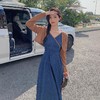 设计感V领吊带牛仔连衣裙女夏季新款法式复古披肩裙子两件套装 商品缩略图1