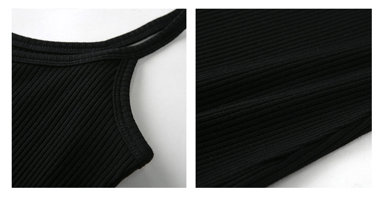 1_吊带背心女夏外穿白色内搭打底衫无袖t恤紧身低胸衣服性感上