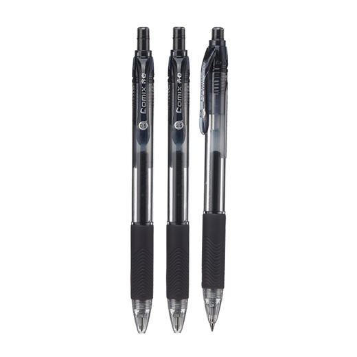 齐心中性笔K37巨黑按动子弹头0.5mm 商品图1