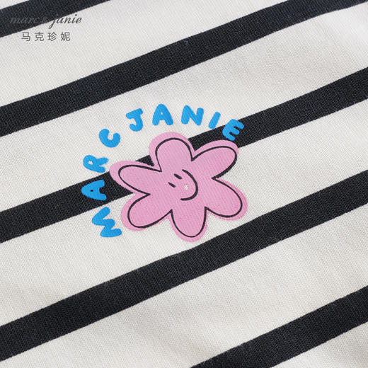马克珍妮秋装新款 女童全棉条纹长袖T恤 儿童上衣231337 商品图3