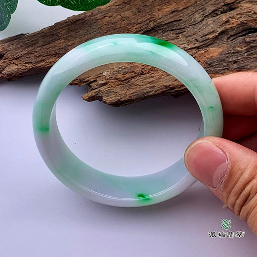 派瑞翡翠 翡翠手镯 糯种 飘花 商品图3
