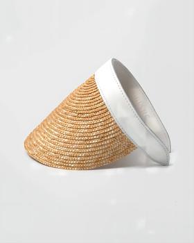 Blanc - Nimos  - NATURAL STRAW - WHITE LEATHER - 帽子 - 白色