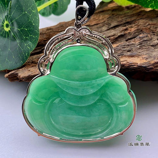 派瑞翡翠 18k金翡翠佛 糯种 绿色 商品图3