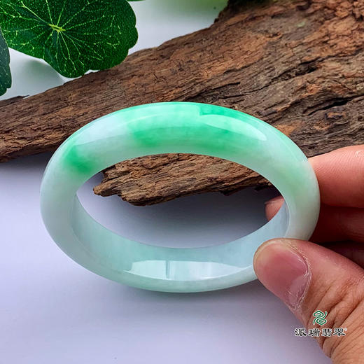 派瑞翡翠 翡翠手镯 糯种 飘花 商品图1