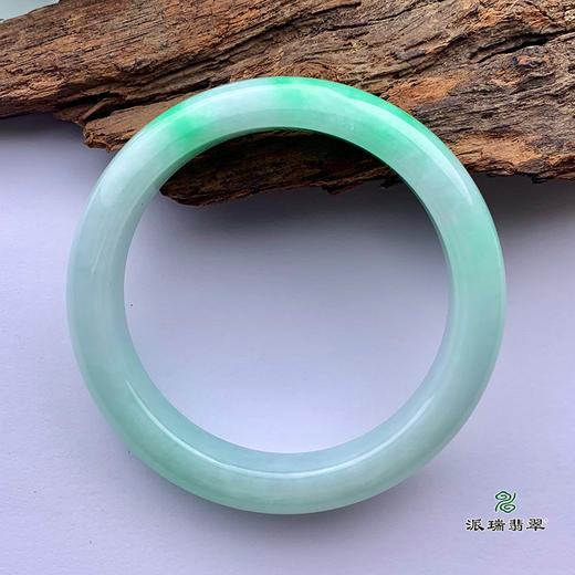 派瑞翡翠 翡翠手镯 糯种 飘花 商品图4