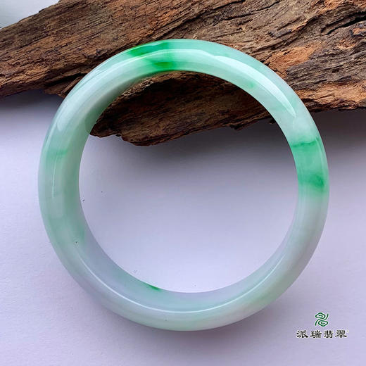 派瑞翡翠 翡翠手镯 糯种 飘花 商品图2