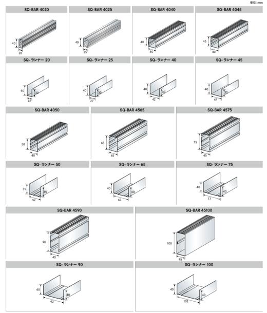 日本桐井KIRII鋼材SQ-BAR材天井・壁用LGS轻钢龙骨方形（天地骨）SQ-4565 65ランナーX 3000mm 商品图5