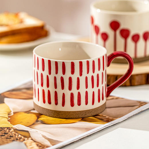 摩登主妇马克杯红色结婚家用高颜值情侣杯子一对陶瓷水杯礼盒套装 商品图3