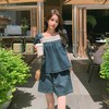 2023夏季牛仔裤子短袖t恤时尚套装小香风牛仔套装女装中式两件套 商品缩略图2