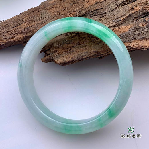 派瑞翡翠 翡翠手镯 糯种 飘花 商品图2