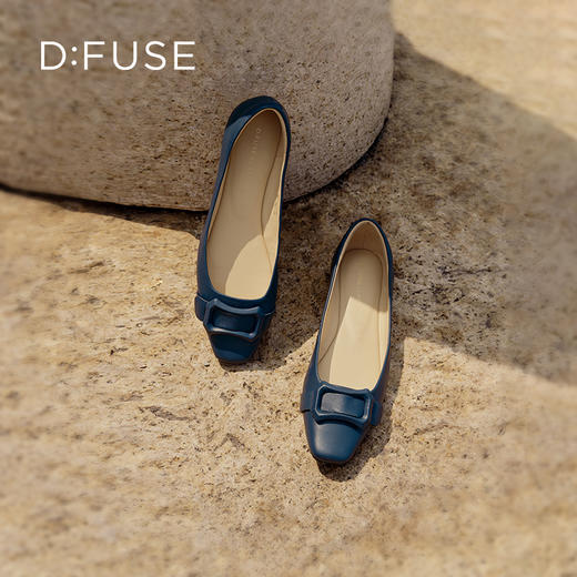 迪芙斯D:FUSE女鞋秋款单鞋女方头羊皮几何扣柔软舒适平底鞋DF33111081 商品图14