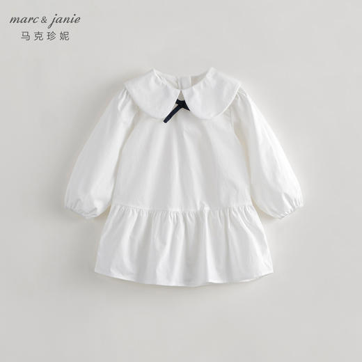 马克珍妮秋装新款 女童学院风裙子娃娃领全棉连衣裙231396 商品图1