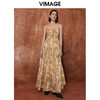 VIMAGE纬漫纪秋季新款扎染印花显瘦高腰性感吊带连衣裙V2007610 商品缩略图2
