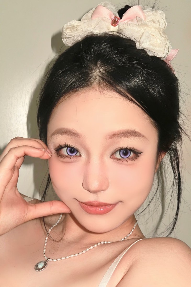 MIMIPARK美瞳 半年抛隐形眼镜 Y2K紫 14.5mm 1副/2片 左右度数可不同 - VVCON美瞳网