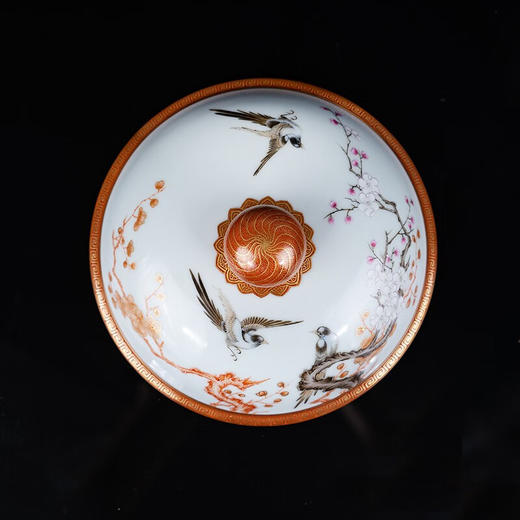 【宝瓷林】景德镇粉彩矾红描金喜上眉梢盖罐 商品图3