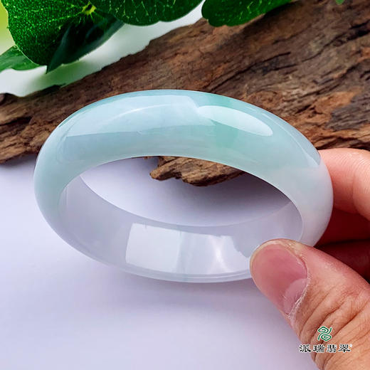 派瑞翡翠 翡翠手镯 糯种 飘花 商品图1