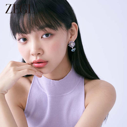 ZEGL设计师花知夏系列森系花朵耳环女2023年新款爆款耳钉银针耳饰 商品图2