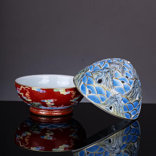 【宝瓷林】景德镇红地雕刻洪福齐天香炉 商品图1