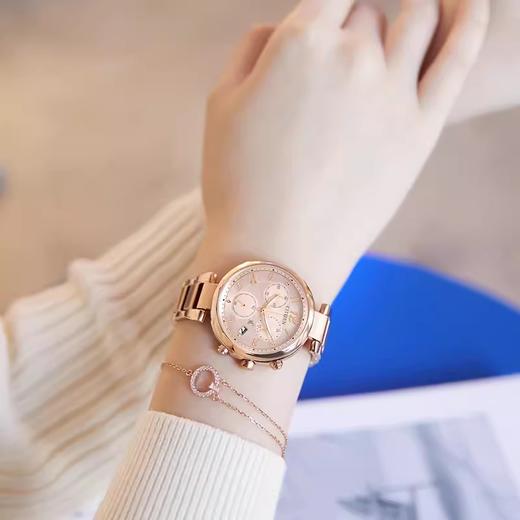 西铁城/CITIZEN xC系列粉金色三眼计时时尚优雅光动能女士手表FB1452-66X 商品图2