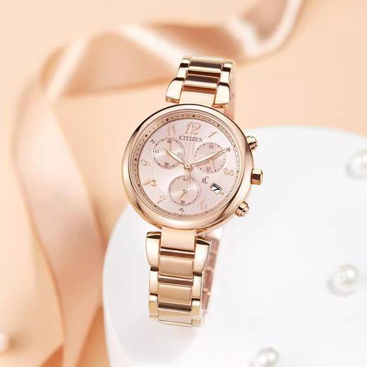 西铁城/CITIZEN xC系列粉金色三眼计时时尚优雅光动能女士手表FB1452-66X 商品图3