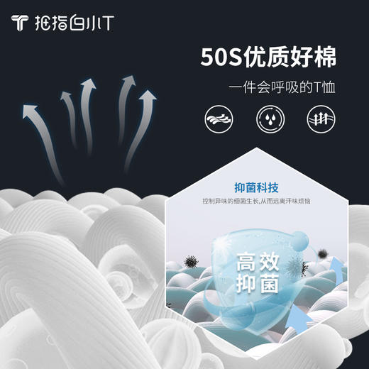 拇指白小T清朗爽肤T恤-女款 商品图1