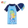 贝贝怡儿童泳衣套装连体泳装短袖宝宝游泳装泳帽两件套夏季男童222P2453
 商品缩略图1