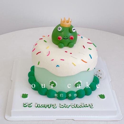 绿色小青蛙蛋糕（动物可改）-低糖处理无添加 商品图0