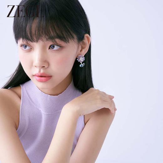 ZEGL设计师花知夏系列森系花朵耳环女2023年新款爆款耳钉银针耳饰 商品图1